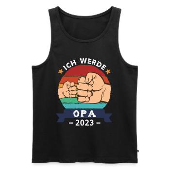 Ich werde Opa 2023 - Männer Premium Bio Tank Top - Schwarz - Vorne - Michal (187cm)
