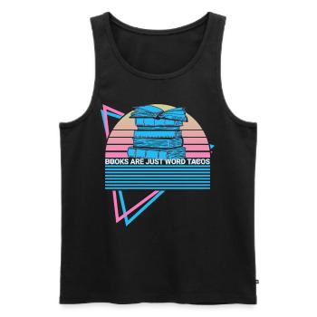 Funny Book Reader Bookworm - Men's Premium Organic Tank Top - black - Front - AI Model Male 178 light (178cm)