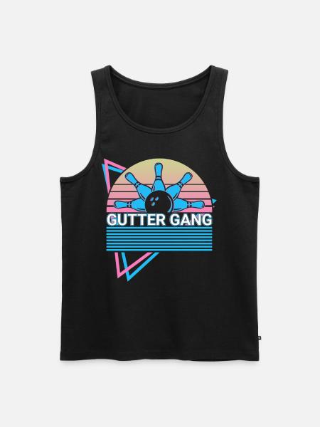 Funny Bowling Bowler Retro - Men's Premium Organic Tank Top - black