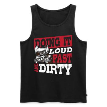 Doing It Loud Fast And Dirty Dirt Track Racing - Männer Premium Bio Tank Top - Schwarz - Vorne - AI Model Male 178 light (178cm)
