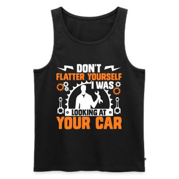 Don't Flatter Yourself I Was Looking At Your Car - Männer Premium Bio Tank Top - Schwarz - Vorne - AI Model Male 178 light (178cm)