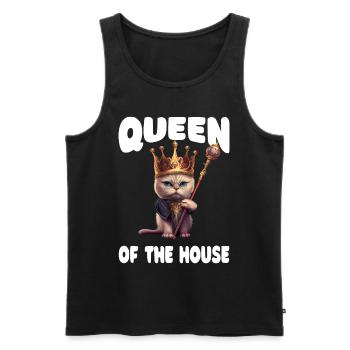 Katzendame - Lustig - Männer Premium Bio Tank Top - Schwarz - Vorne - Michal (187cm)