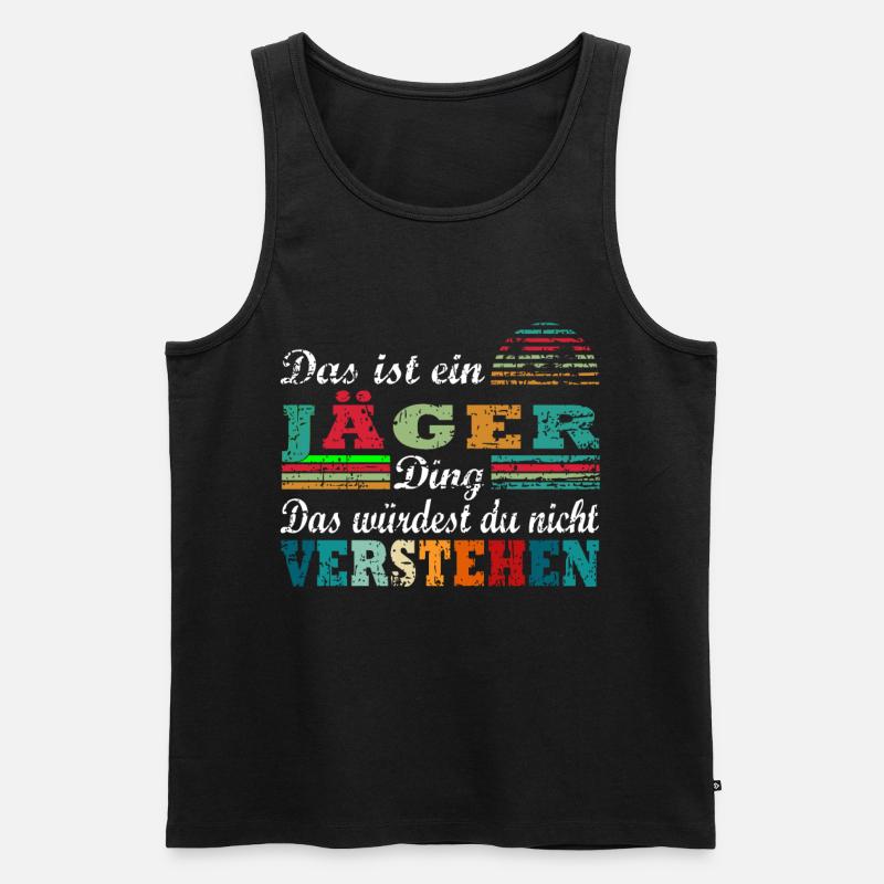 Jäger - Männer Premium Bio Tank Top - Schwarz