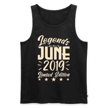 Naissance En juin 2019 Cadeau d'anniversaire 2019. - Débardeur bio Premium Homme - noir - Devant - Michal (187cm)