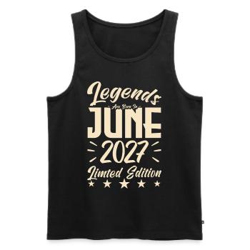 Geboren Juni 2027 Geburtstagsgeschenk 2027. - Männer Premium Bio Tank Top - Schwarz - Vorne - AI Model Male 178 light (178cm)