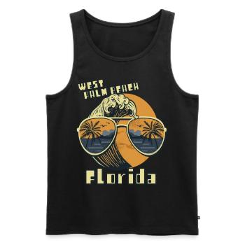 Palm Sunglasses Florida West Palm Beach Ocean - Men's Premium Organic Tank Top - black - Front - AI Model Male 178 light (178cm)