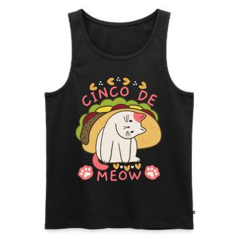 Cinco-de-Mayo, Mexico, funny cat, saying - Men's Premium Organic Tank Top - black - Front - AI Model Male 178 light (178cm)