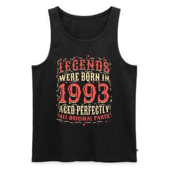 Les légendes sont nées en 1993 anniversaire - Débardeur bio Premium Homme - noir - Devant - Michal (187cm)