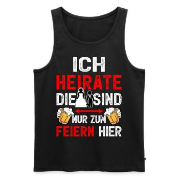 JGA Bräutigam T-Shirt Mann Junggesellenabschied - Männer Premium Bio Tank Top - Schwarz - Vorne - Michal (187cm)