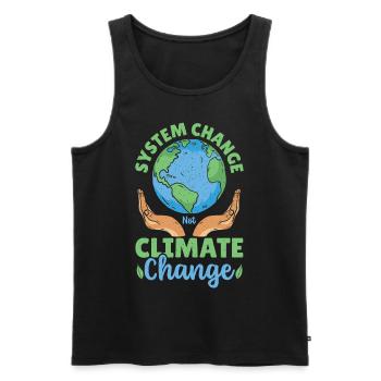 System Change Not Climate Change Global Warming - Männer Premium Bio Tank Top - Schwarz - Vorne - AI Model Male 178 light (178cm)