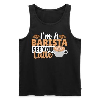 Barista Kaffee Espresso Koffein Coffee - Männer Premium Bio Tank Top - Schwarz - Vorne - AI Model Male 178 light (178cm)
