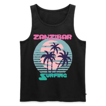 Palm Surf Zansibar Beach Holiday Island Sun - Débardeur bio Premium Homme - noir - Devant - Michal (187cm)