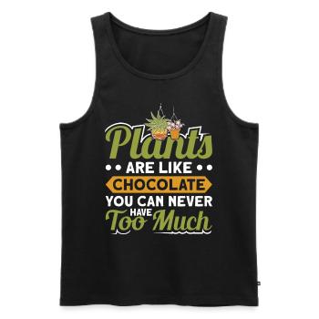 Funny Plant Saying Plant Friend - Men's Premium Organic Tank Top - black - Front - AI Model Male 178 light (178cm)