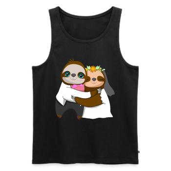 Wedding Day Married Sloth Whisperer - Men's Premium Organic Tank Top - black - Front - Michal (187cm)