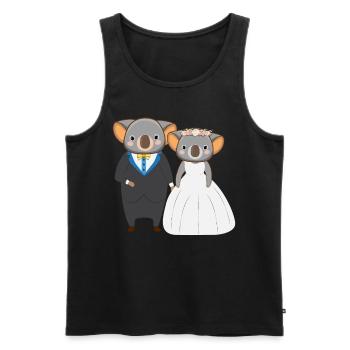 Fiancé Koala amant Koala Whisperer Animal - Débardeur bio Premium Homme - noir - Devant - AI Model Male 178 light (178cm)