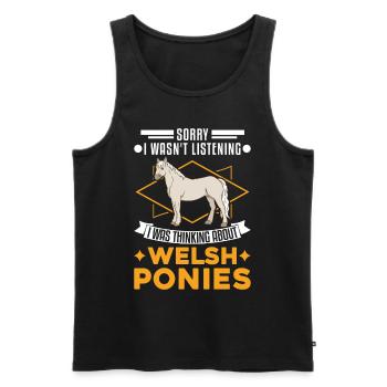Welsh Pony Geschenk - Männer Premium Bio Tank Top - Schwarz - Vorne - Michal (187cm)