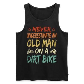 Unterschätze niemals alten Mann Motocross Rente - Männer Premium Bio Tank Top - Schwarz - Vorne - Michal (187cm)