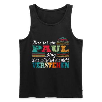 Name Paul - Männer Premium Bio Tank Top - Schwarz - Vorne - Michal (187cm)