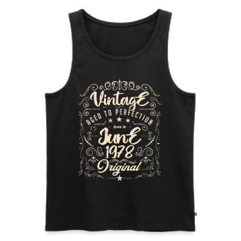 Vintage born in June 1978. Anniversary June 1978 - Men's Premium Organic Tank Top - black - Front - Michal (187cm)