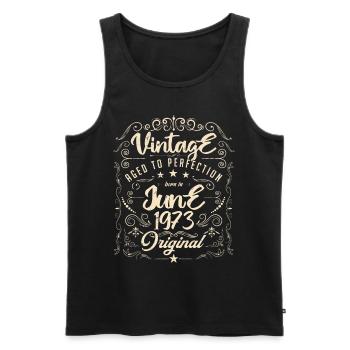 Jahrgang geboren im Juni 1973. Jubiläum Juni 1973 - Männer Premium Bio Tank Top - Schwarz - Vorne - AI Model Male 178 light (178cm)