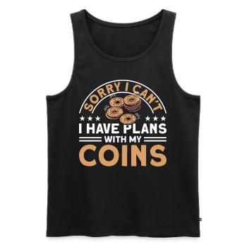 Coin Collector Numismatics Coin Collecting Coin Collection - Men's Premium Organic Tank Top - black - Front - Michal (187cm)