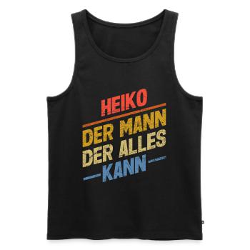 Heiko Der Mann Der Alles Kann Vorname Heiko - Männer Premium Bio Tank Top - Schwarz - Vorne - Michal (187cm)