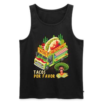 Tacos Food Truck mexicain disant chapeau Sombrero - Débardeur bio Premium Homme - noir - Devant - Michal (187cm)