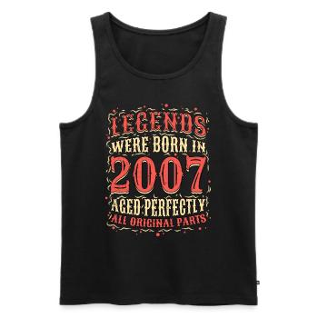 Les légendes sont nées en 2007 anniversaire - Débardeur bio Premium Homme - noir - Devant - Michal (187cm)