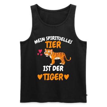 Mein spirituelles Tier Geschenk Lustiges Tiger - Männer Premium Bio Tank Top - Schwarz - Vorne - Michal (187cm)