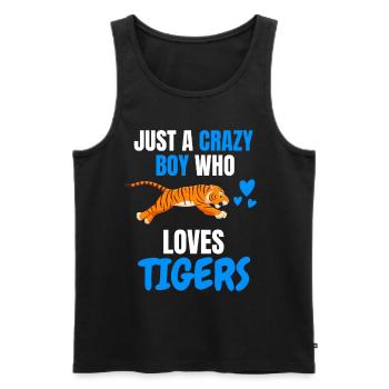 Dschungel Tier Jungen Zoo Tier Geschenk Tiger - Männer Premium Bio Tank Top - Schwarz - Vorne - AI Model Male 178 light (178cm)