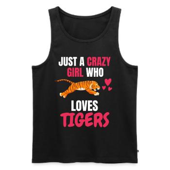 Tiger Lover Zoo Animal Girl Gift Tiger - Men's Premium Organic Tank Top - black - Front - AI Model Male 178 light (178cm)