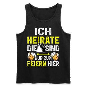 Junggesellenabschied T-Shirt Bräutigam JGA Männer - Männer Premium Bio Tank Top - Schwarz - Vorne - Michal (187cm)