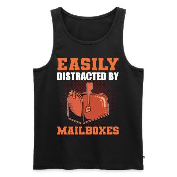 Easily Distracted By Mailboxes Postal Worker - Men's Premium Organic Tank Top - black - Front - AI Model Male 178 light (178cm)