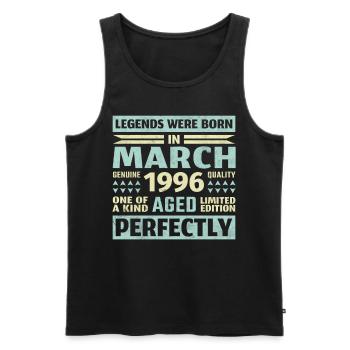 27th birthday March Vintage 1996 Vintage - Men's Premium Organic Tank Top - black - Front - Michal (187cm)