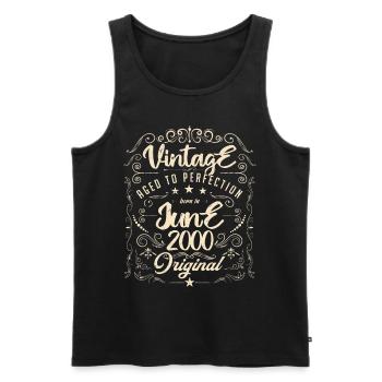 Vintage born in June 2000. Anniversary June 2000 - Men's Premium Organic Tank Top - black - Front - Michal (187cm)