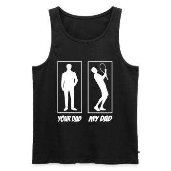 Your Dad My Dad Tennis Papa - Männer Premium Bio Tank Top - Schwarz - Vorne - Michal (187cm)