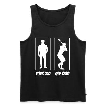 Ton père mon père Baseball Papa - Débardeur bio Premium Homme - noir - Devant - Michal (187cm)