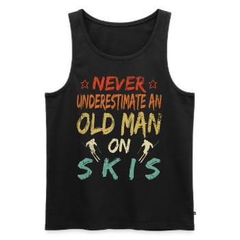 Never underestimate an old man's skis - Men's Premium Organic Tank Top - black - Front - Michal (187cm)