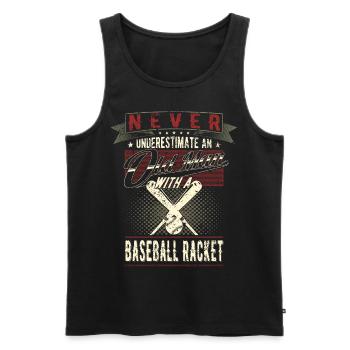 Never underestimate an old man baseball - Men's Premium Organic Tank Top - black - Front - Michal (187cm)