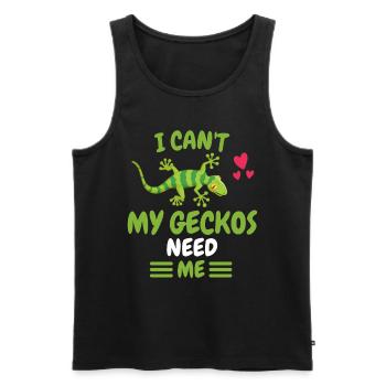 Lizard Animal Lovers Zoo Animal Gift Gecko - Men's Premium Organic Tank Top - black - Front - AI Model Male 178 light (178cm)