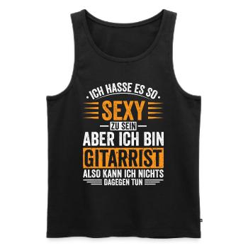 Gitarrist Gitarre spielen - Männer Premium Bio Tank Top - Schwarz - Vorne - Michal (187cm)