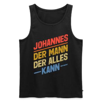 Johannes Der Mann Der Alles Kann Vorname Johannes - Männer Premium Bio Tank Top - Schwarz - Vorne - AI Model Male 178 light (178cm)