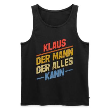 Klaus Der Mann Der Alles Kann Vorname Klaus - Männer Premium Bio Tank Top - Schwarz - Vorne - Michal (187cm)