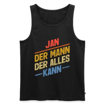 Jan Der Mann Der Alles Kann Vorname Jan - Männer Premium Bio Tank Top - Schwarz - Vorne - Michal (187cm)
