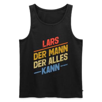Lars Der Mann Der Alles Kann Vorname Lars - Männer Premium Bio Tank Top - Schwarz - Vorne - AI Model Male 178 light (178cm)