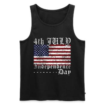 Patriotic America USA Flag 4 juillet - Débardeur bio Premium Homme - noir - Devant - Michal (187cm)