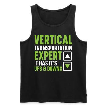 Ascenseurs d’opérateurs experts en transport vertical - Débardeur bio Premium Homme - noir - Devant - Michal (187cm)