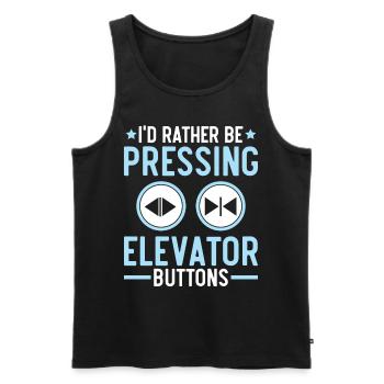 I would rather press elevator buttons elevators - Men's Premium Organic Tank Top - black - Front - AI Model Male 178 light (178cm)