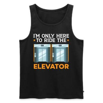 I'm just here to take the elevator tech - Men's Premium Organic Tank Top - black - Front - Michal (187cm)