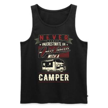 Never underestimate an old man's motorhome - Men's Premium Organic Tank Top - black - Front - Michal (187cm)